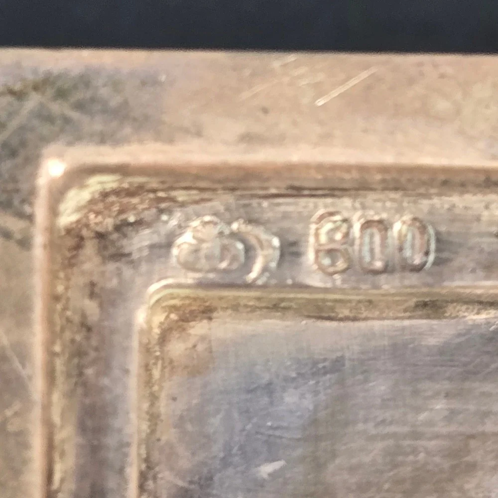 Antique German 800 Silver Double Door Box Art Nouveau Floral Repousse Case